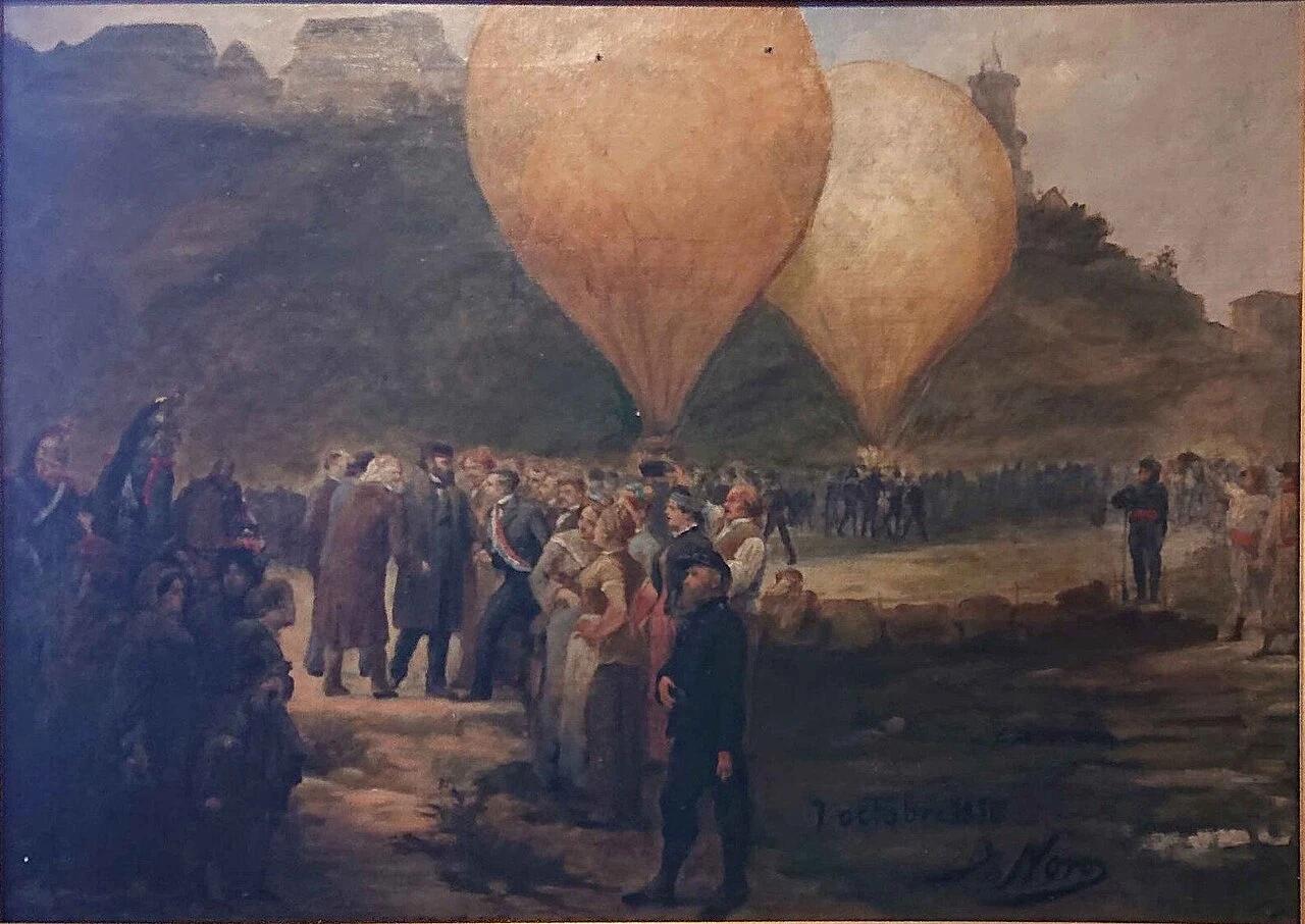 1842-Jean - Baptiste Noro - La partenza di Gambetta durante l'assedio di Parigi